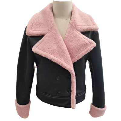 Black Short Fur Facing Coat front