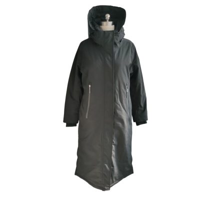 Rain-proof Black Long Down Jacket front
