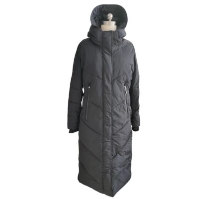 Black Long Down Jacket front