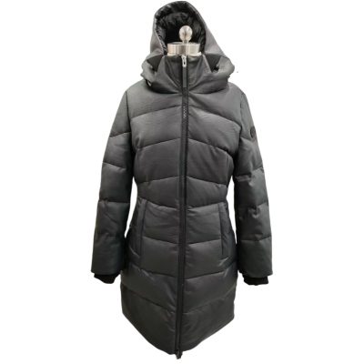 Black Long Fur Coat front