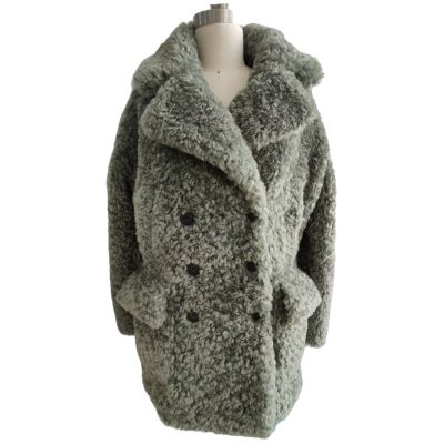 Calcite Long Fur Coat Front
