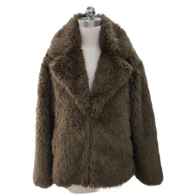 Dark Brown Short Fur Coat Front