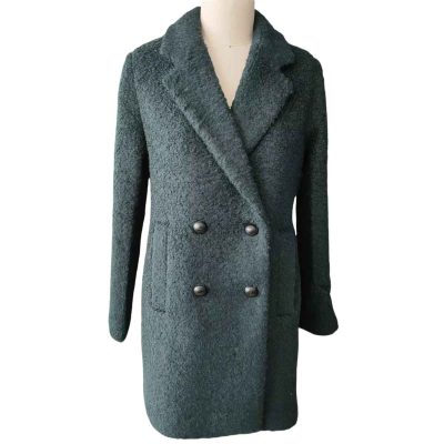 Green Forest Long Wool Coat front