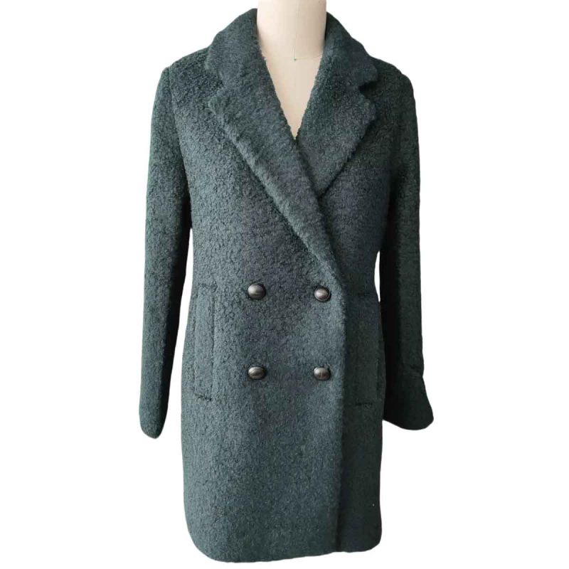 Green Forest Long Wool Coat front