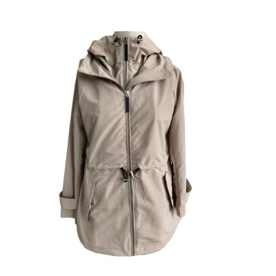Khaki Long Down Jacket Front