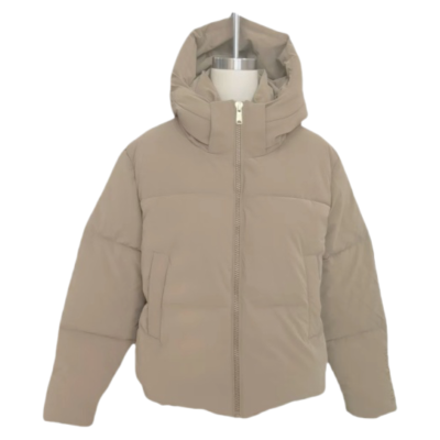 Khaki Short Down Jacket front