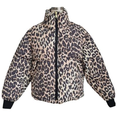 Leopard Short Down Jacket front