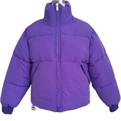 Purple Short Down Jacket front