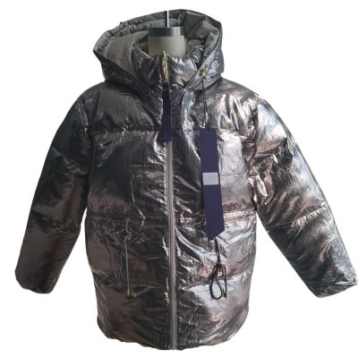 Silver Short Down Jacket front