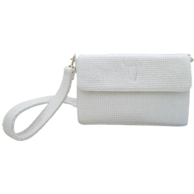 Beige Weave Handbag Front