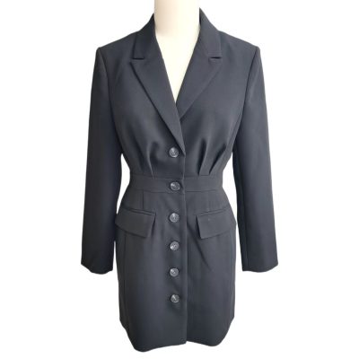 Black Women's Long Waist Suit Top Front