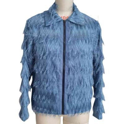 Blue Women's Jacket Suit Top Front