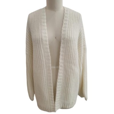 Cream Button-Less Cardigan front