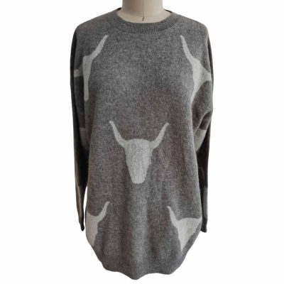 Dark Grey Round Collar Sweater front
