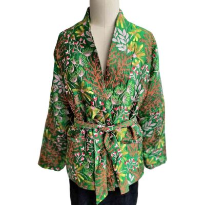 Green Women's Belt Suit Top Front