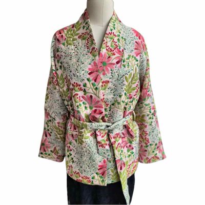Peach Pink Women's Belt Suit Top Front