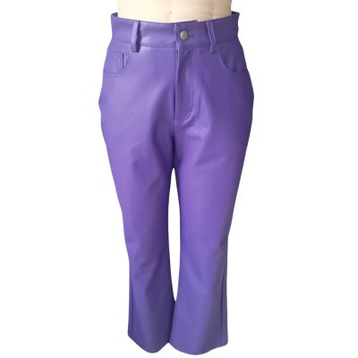 Purple Women's Fur Fashion Trouser front