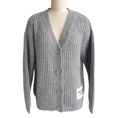 Silver Gray Women's Cardigan front